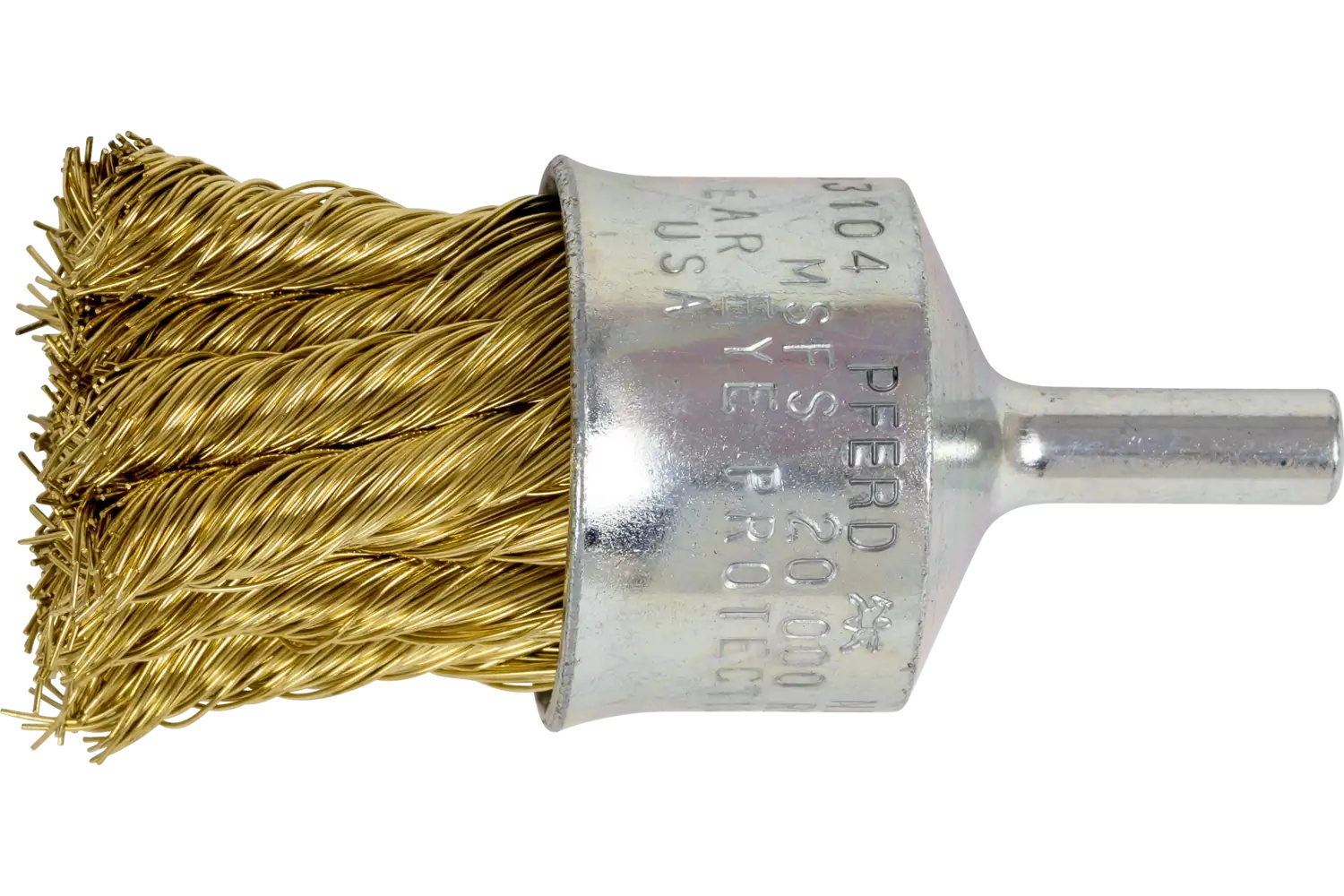 Picture of Pferd Knot Wire End Brush 1" Dia. Flared Cup .014 Stainless Steel 1/4" Shank